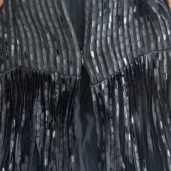 Alice + Olivia Sequin Bubble Hem Cocktail Dress - Size XS - Black - Picture 4 of 5